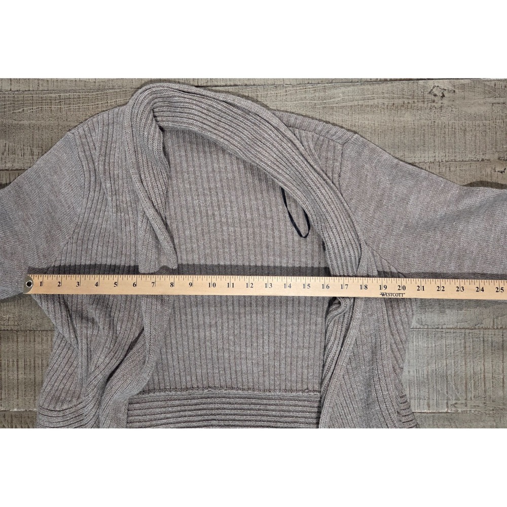 H&M Basic Brown Ribbed Open Front Cardigan Size Large - Picture 6 of 7